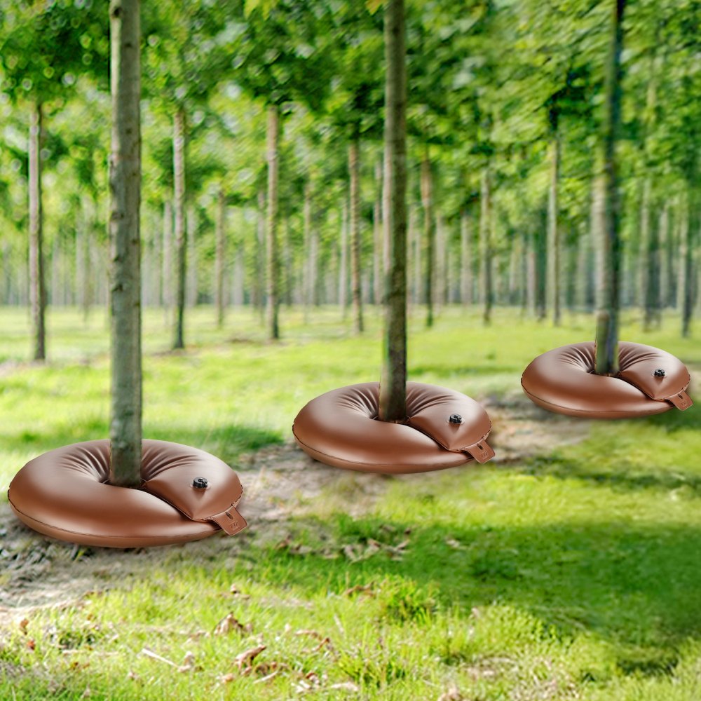 VEVOR Tree Watering Rings, 4 Pcs 16 Gallons Tree Watering Bags, 6-9 Hours Slow Release, Refillable Planting Water Bags
