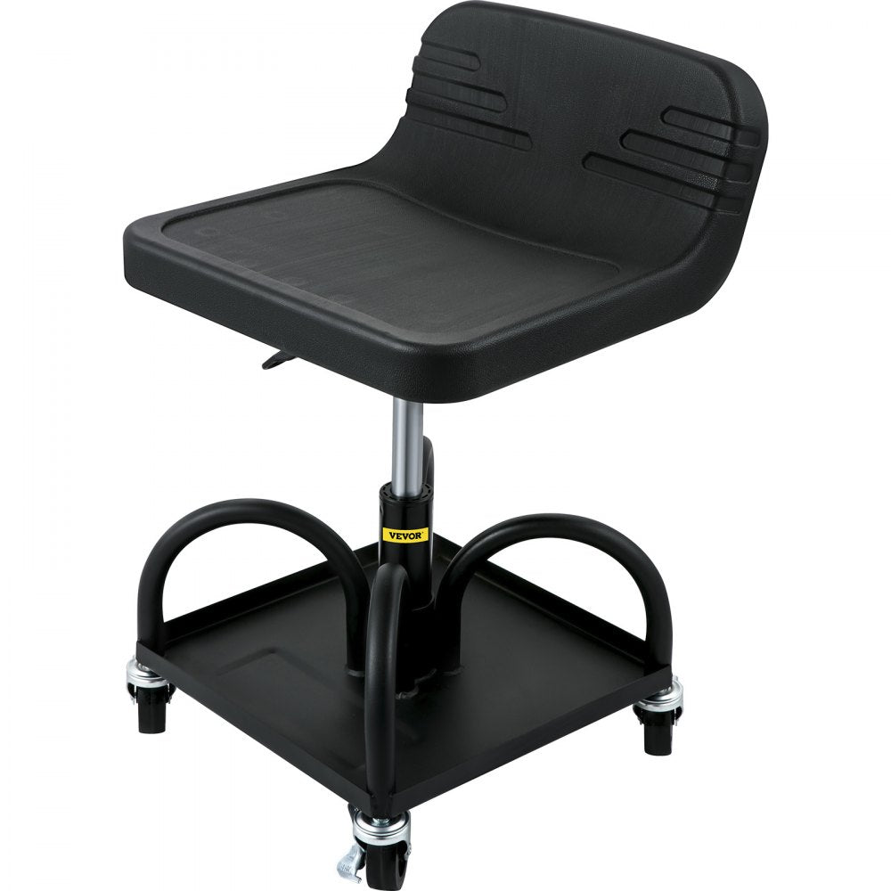 VEVOR Rolling Garage Stool, 300LBS Capacity, Adjustable Height from 15.7 in to 20.5 in, Mechanic Seat with 360-degree