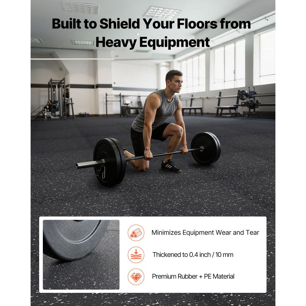 VEVOR Puzzle Exercise Mat, 12 PCS Fitness Equipment Mats, 24 x 24 x 0.4 in, High-Density EVA Foam Mats Set