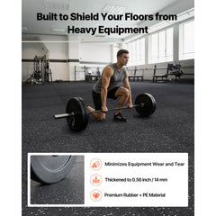 VEVOR Puzzle Exercise Mat, 12 PCS Fitness Equipment Mats, 24 x 24 x 0.56 in, High-Density EVA Foam Mats Set