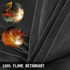 VEVOR 6 x 10 Ft Welding Blanket Black Fiberglass Blanket Portable Fiberglass Fire Retardant Blanket Welding Mat Welding