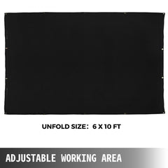VEVOR 6 x 10 Ft Welding Blanket Black Fiberglass Blanket Portable Fiberglass Fire Retardant Blanket Welding Mat Welding