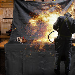 VEVOR Fire Blankets, 2 Pack Welding Blankets, 6' x 10' Fire Suppression Blanket, 1022 °F Flame Retardant Blanket, Black