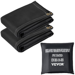 VEVOR Fire Blankets, 2 Pack Welding Blankets, 6' x 10' Fire Suppression Blanket, 1022 °F Flame Retardant Blanket, Black