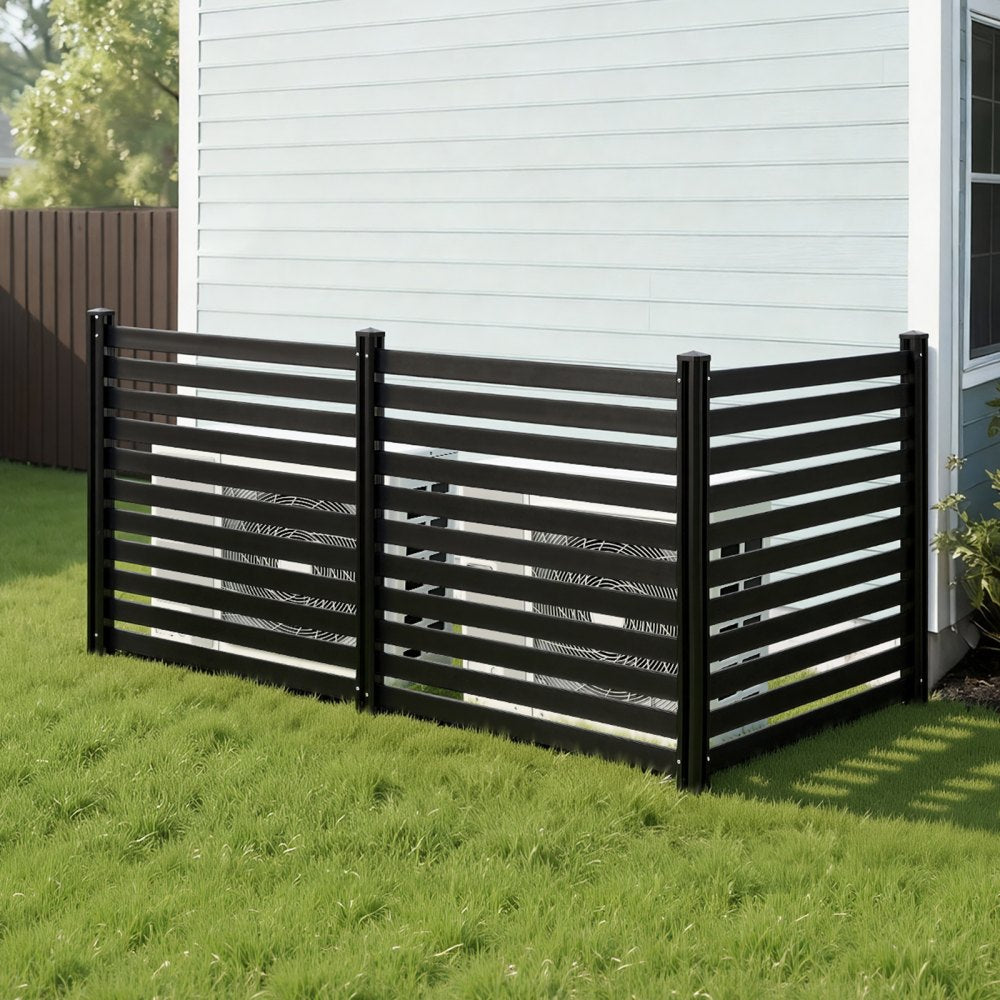 VEVOR 3 Panels Outdoor Privacy Screen, 50 x 48 in Air Conditioner Fence with 27.6 in Ground Stakes, Pool Equipment