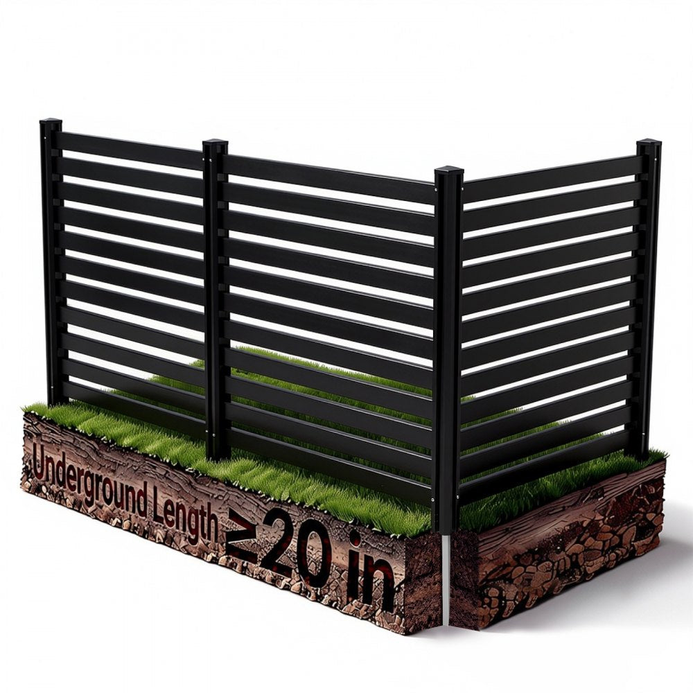 VEVOR 3 Panels Outdoor Privacy Screen, 50 x 48 in Air Conditioner Fence with 27.6 in Ground Stakes, Pool Equipment
