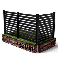 VEVOR 3 Panels Outdoor Privacy Screen, 50 x 48 in Air Conditioner Fence with 27.6 in Ground Stakes, Pool Equipment