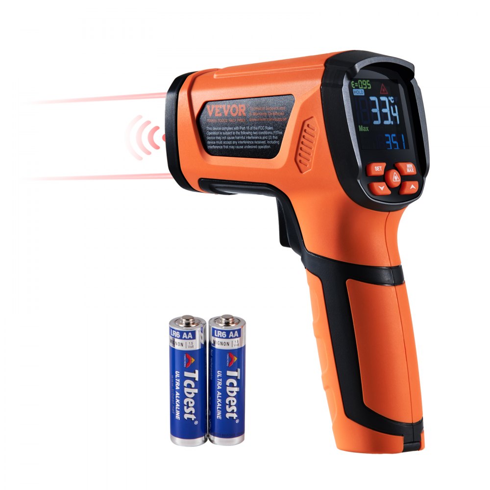 VEVOR Infrared Thermometer, -40~2732°F Dual Laser Temperature Gun Non-Contact, Handheld IR Heat Temperature Gun with