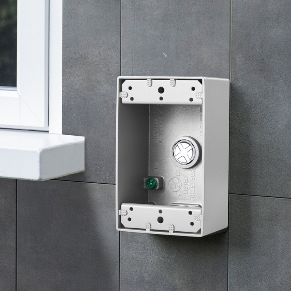 VEVOR Outdoor Electrical Box, 4.5 x 2.8 x 2 in, Weatherproof Outlet Junction Box, Suitable 1/2-Inch or 3/4-Inch