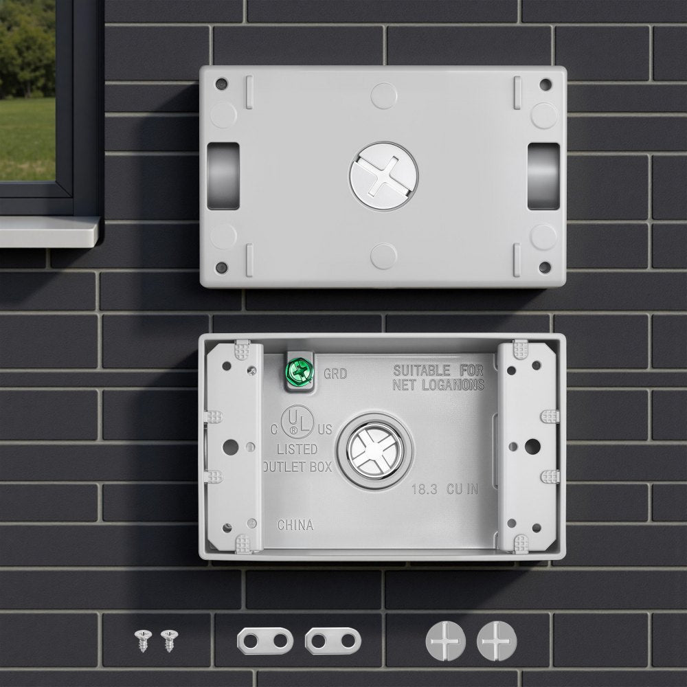 VEVOR Outdoor Electrical Box, 4.5 x 2.8 x 2 in, Weatherproof Outlet Junction Box, Suitable 1/2-Inch or 3/4-Inch