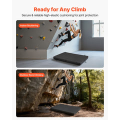 VEVOR Bouldering Crash Pad, Bi-Fold Rock Climbing Crash Pad with Adjustable Backpack Straps and Handle, Foldable