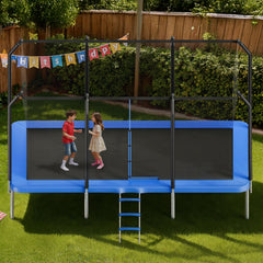 VEVOR Outdoor Trampoline, 8 x 14FT Rectangle Trampoline, ASTM Approved Recreational Trampolines with Enclosure Net, Max