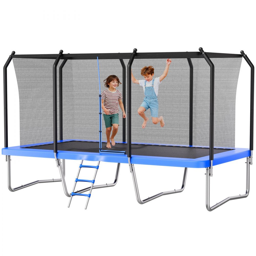VEVOR Outdoor Trampoline, 8 x 14FT Rectangle Trampoline, ASTM Approved Recreational Trampolines with Enclosure Net, Max