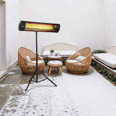 VEVOR Infrared Heater, 1500W Electric Space Heater with Remote Control, LED Screen w/ 3 Speeds & Timer, Outdoor/Outdoor