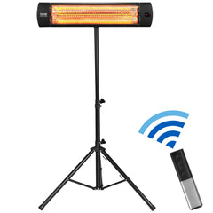 VEVOR Infrared Heater, 1500W Electric Space Heater with Remote Control, LED Screen w/ 3 Speeds & Timer, Outdoor/Outdoor
