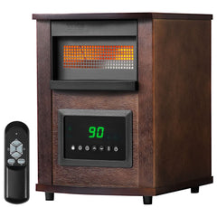 VEVOR Infrared Heater, 1500W Electric Space Heater with Remote Control, LED Screen & 24H Timer, Multiple Temperature