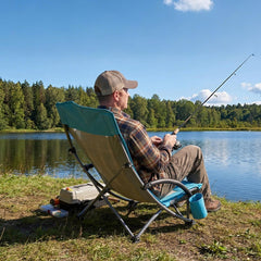 VEVOR Folding Beach Chair, High Back Camping Chairs for Adults, with Cup Pocket, Mesh Back, Carry Bag, Portable Extra