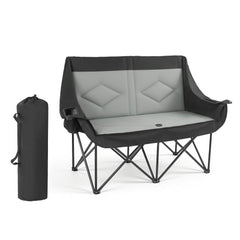 VEVOR Double Camping Chair, Oversized Two Person Camp Chair with 660 lbs Heavy Duty Support, with Dual Cup Holders