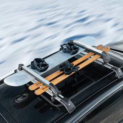 VEVOR Ski and Snowboard Roof Rack, 31.7-Inch Universal Ski Rack for Car Roof Fit Most Crossbars, Carry up to 6 Pairs of
