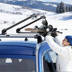 VEVOR Ski & Snowboard Roof Rack, Carry up to 6 Pairs of Skis or 4 Snowboards, 2 PCS Aluminum Universal Car Roof Rack