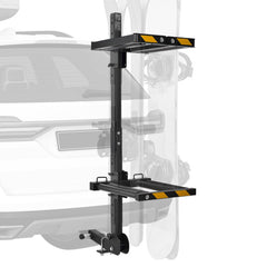 VEVOR Folding Hitch Mounted Ski & Snowboard Rack, Fits 2-Inch Receiver, Carries up to 6 Pairs of Skis or 4 Snowboards