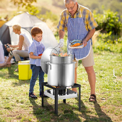 VEVOR 80 Qt Seafood Boiling Kit with Strainer, Outdoor Seafood Boil Pot and Basket, Cooking Set for Crab Crawfish