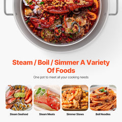 VEVOR 100 Qt Seafood Boiling Kit with Strainer, Outdoor Seafood Boil Pot and Basket, Cooking Set for Crab Crawfish