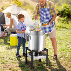 VEVOR 100 Qt Seafood Boiling Kit with Strainer, Outdoor Seafood Boil Pot and Basket, Cooking Set for Crab Crawfish
