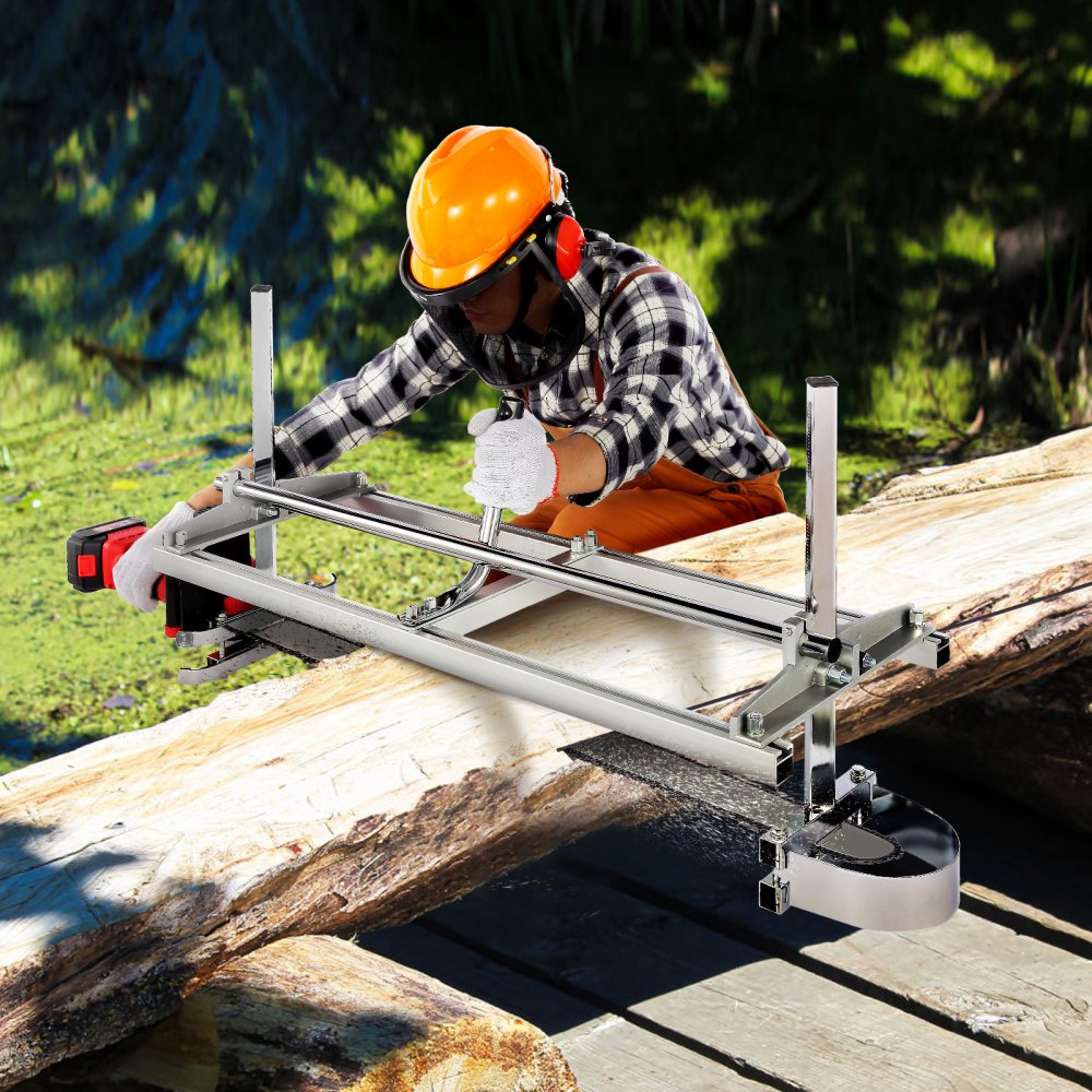 VEVOR Chainsaw Mill, Portable Sawmill 14"-36" Guide Bar, Galvanized Steel Chainsaw Planking Mill with 0.2"-11.81"