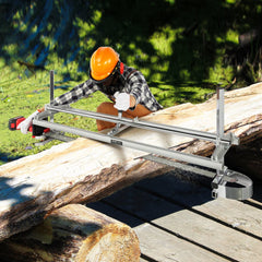 VEVOR Chainsaw Mill, Portable Sawmill 14"-48" Guide Bar, Galvanized Steel Chainsaw Planking Mill with 0.2"-11.81"