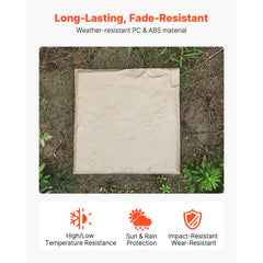 VEVOR Garden Stepping Stones, 8Pcs 15.5 x 15.5 in, Decorative Stepping Stones with Stakes, Weather-Resistant Plastic