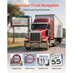 VEVOR GPS Navigator for Car, 7 inch Touch Screen 16GB GPS Navigation System with Built-in Dash Cam, Voice Turn-by-Turn