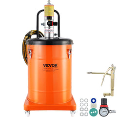 VEVOR Grease Pump, 10.5 Gallon 40L Air Operated Grease Pump with 13 ft High Pressure Hose and Grease Gun, Pneumatic