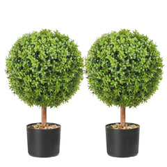 VEVOR 2x Artificial Boxwood Ball Ø40,6cm Garden Deco Boxwood in Flowerpot Ball Artificial Boxwood Ball Artificial Plant