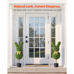VEVOR Artificial Topiary Bunny-Shape Boxwood Ball, 2 Set 36 inch Faux Boxwood Plant Balls, Fake Silk Tree Look Real