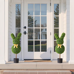 VEVOR Artificial Topiary Bunny-Shape Boxwood Ball, 2 Set 36 inch Faux Boxwood Plant Balls, Fake Silk Tree Look Real