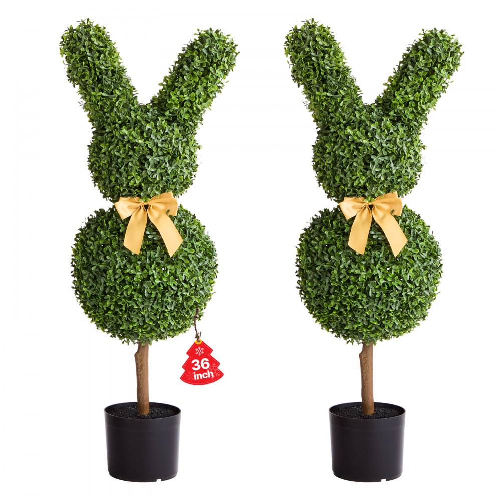 VEVOR Artificial Topiary Bunny-Shape Boxwood Ball, 2 Set 36 inch Faux Boxwood Plant Balls, Fake Silk Tree Look Real