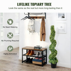 VEVOR 2 pcs. Artificial Boxwood Tower Topiary Spiral Artificial Plant 122cm high Decorative Plant Green Plastic PE Iron