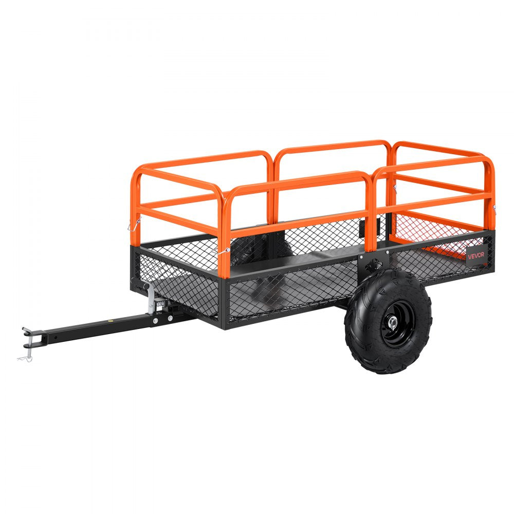 VEVOR Garden Utility Trailer, 22 Cu. Ft. & 1600lbs, ATV UTV Trailer, Tow Behind Steel Dump Trailers, Removable Rear