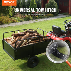 VEVOR Heavy Duty ATV Trailer Steel Dump Cart, 750-Pound 15 Cubic Feet, Garden Utility Trailer with Removable Sides for