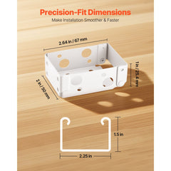 VEVOR Box Mounting Brackets, 2 Pcs, Box Blind Bracket for Window Blinds, Fit for 1.5 x 2.25 inch Headrails, with