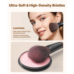 VEVOR 9-Piece Makeup Brush Set for Foundation Blending Eyeshadow, Professional Makeup Brush Kit with Soft Natural Wool