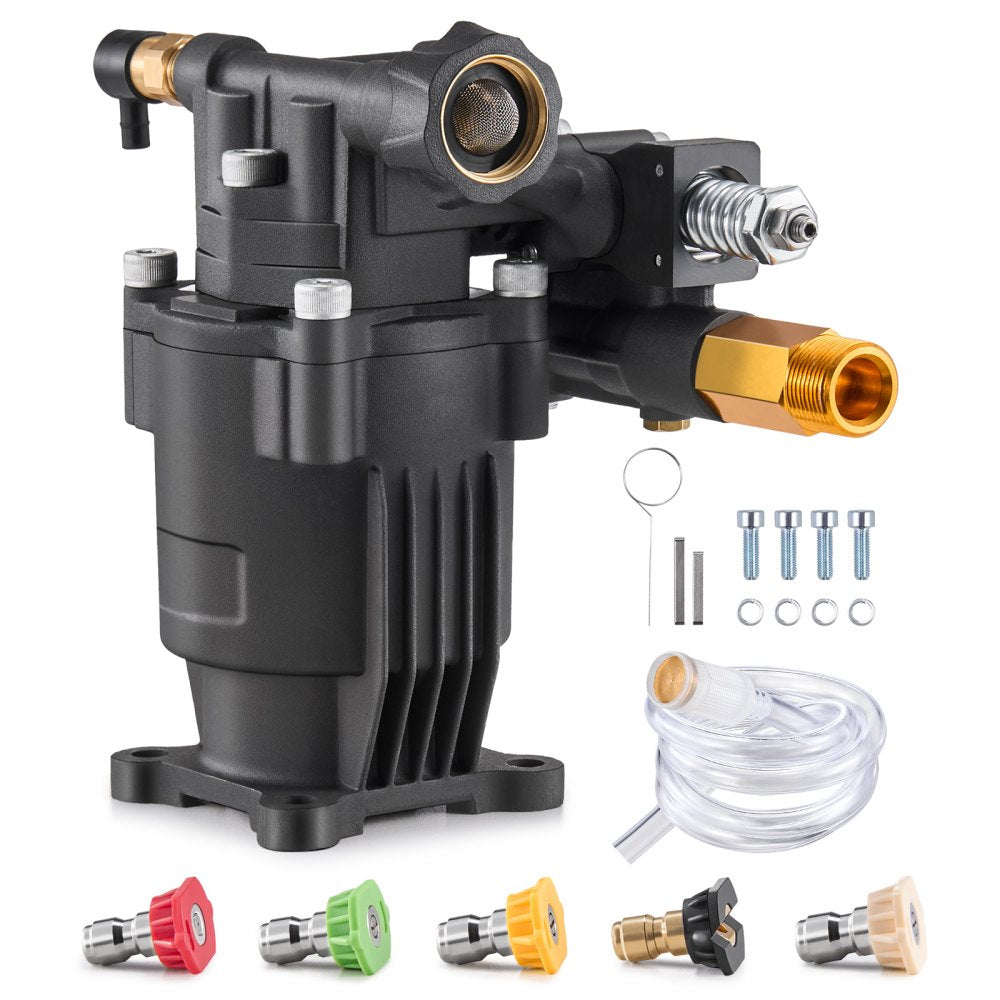 VEVOR Pressure Washer Pump, 3/4" Shaft Horizontal, 3500 PSI, 2.5GPM, Replacement Power Washer Pumps Kit with 5 Nozzles