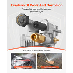 VEVOR Pressure Washer Pump, 3/4" Shaft Horizontal, 3100 PSI, 2.35 GPM, Replacement Power Washer Pumps Kit with Hardware