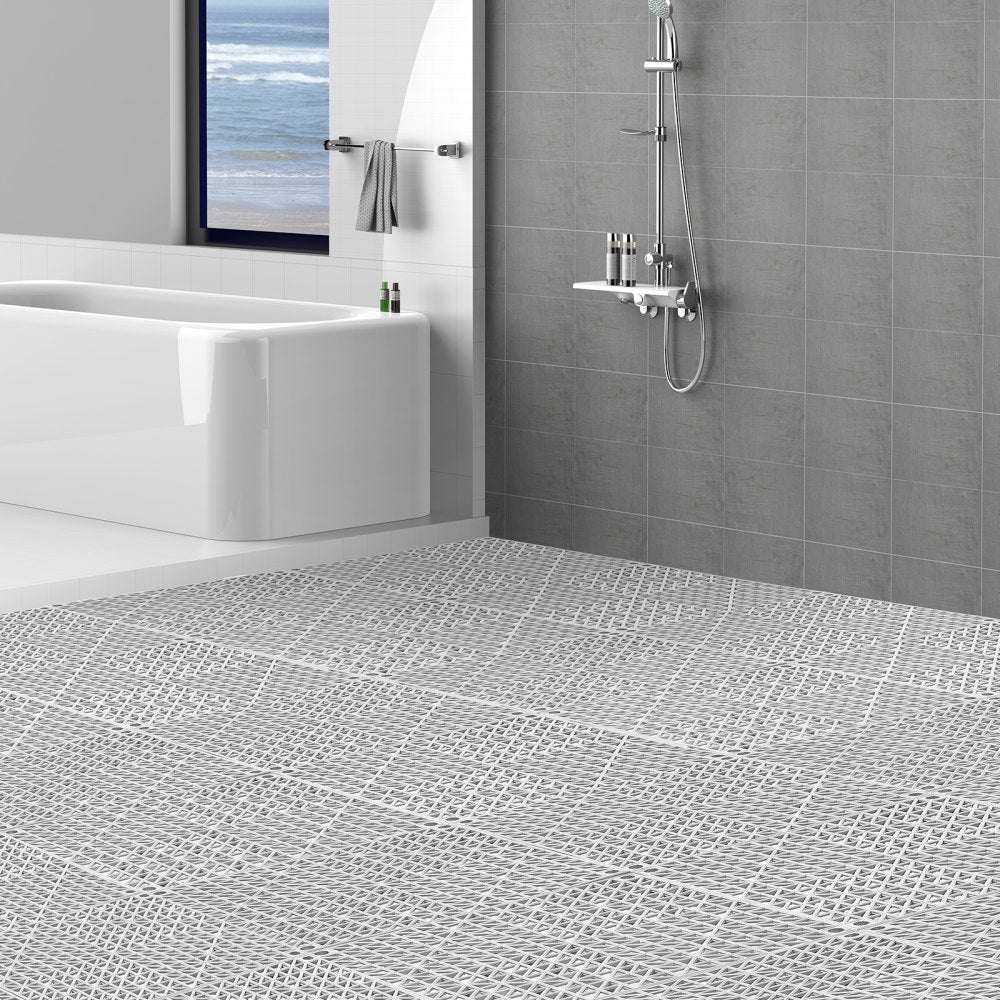 VEVOR Interlocking Tile 50PCS Gray, Drainage Tiles 12" x 12" Splicing, Soft PVC Interlocking Drainage Floor Tiles