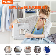 VEVOR Sewing Machine, Portable Sewing Machine for Beginners with 38 Built-in Stitches & Reverse Sewing, Dual Speed