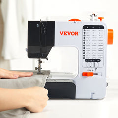 VEVOR Sewing Machine, Portable Sewing Machine for Beginners with 38 Built-in Stitches & Reverse Sewing, Dual Speed