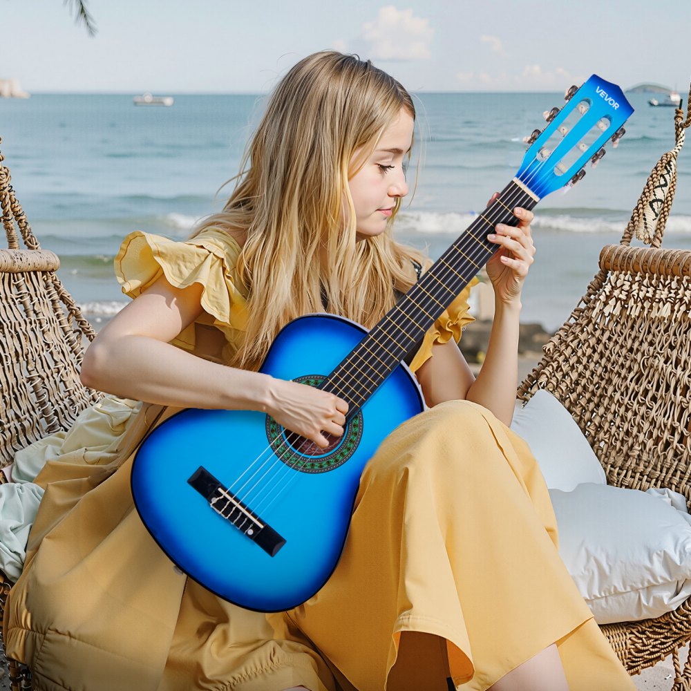 VEVOR Classical Guitar, 30 Inch, Wood Classical Guitar Starter Kit for Beginners, with Nylon Strings, Gig Bag, Strap
