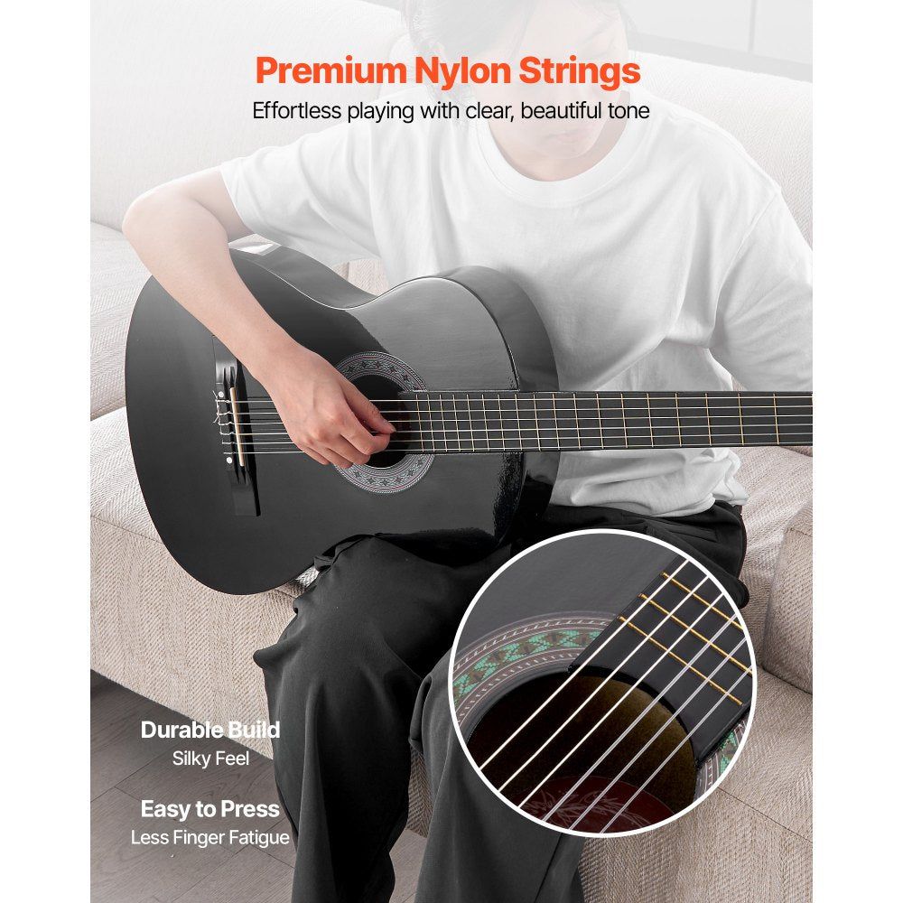 VEVOR Classical Guitar, 30 Inch, Wood Classical Guitar Starter Kit for Beginners, with Nylon Strings, Gig Bag, Strap