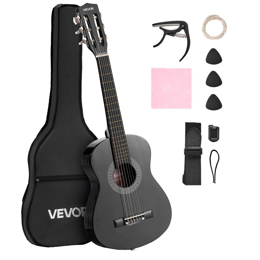 VEVOR Classical Guitar, 30 Inch, Wood Classical Guitar Starter Kit for Beginners, with Nylon Strings, Gig Bag, Strap